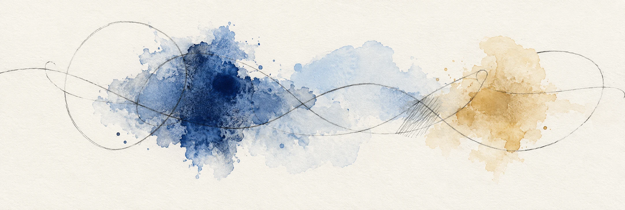 Abstract Pencil and Watercolour Art: Line, Wash and Open Space