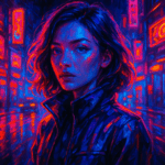 A Futuristic Neon Lit Painting