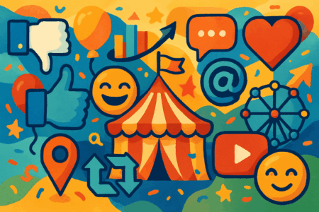 A playful carnival of digital icons