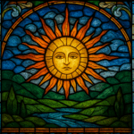 Stained glass church window :.