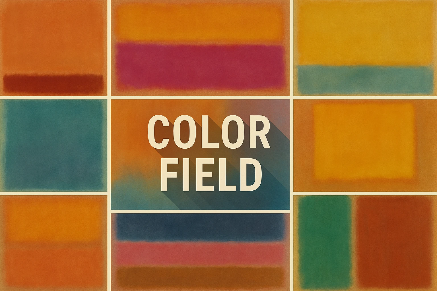 Color Field collage showing several visual interpretations of the style.
