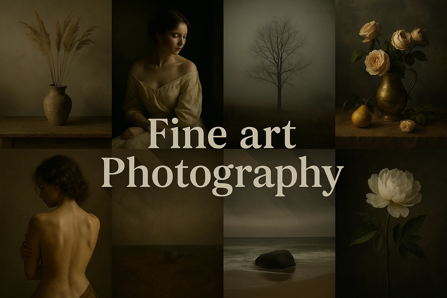 Fine art Photography collage showing several visual interpretations of the style.