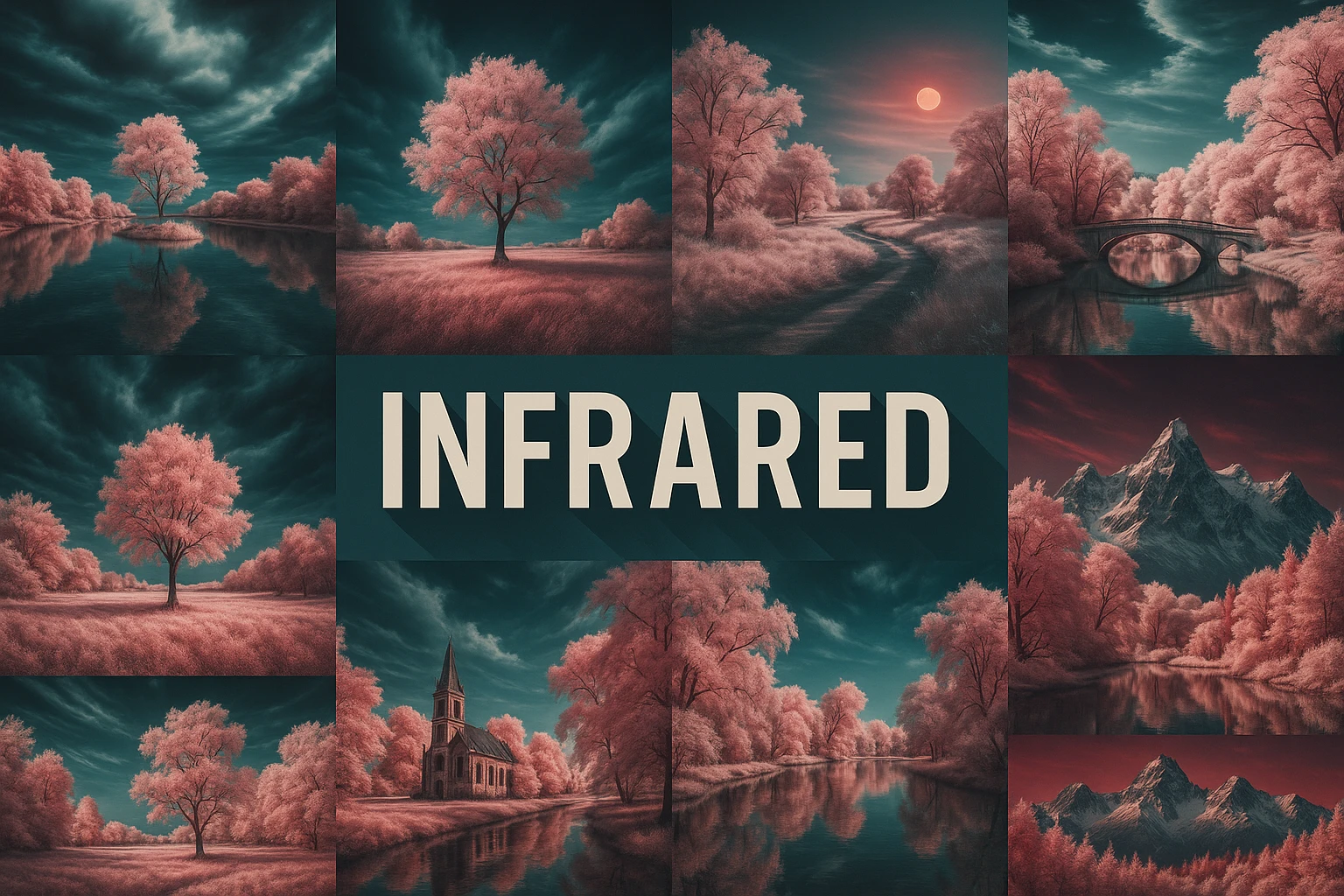 Infrared collage showing several visual interpretations of the style.