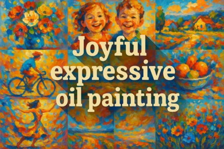 Joyful expressive oil painting