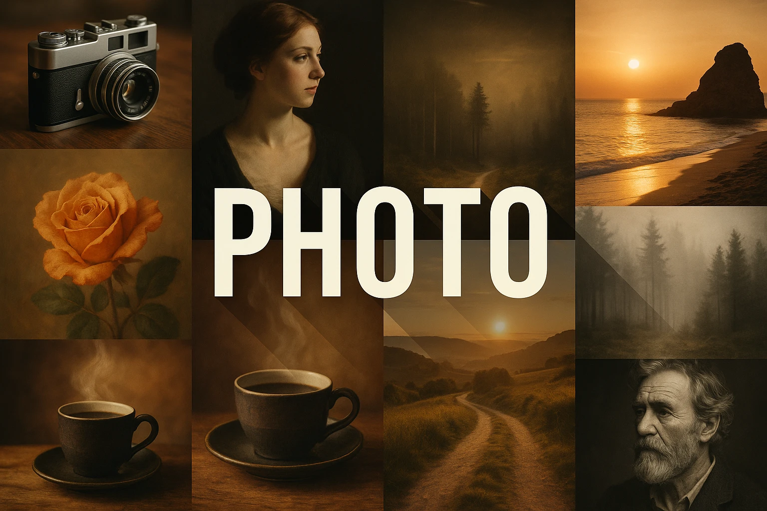 Photo collage showing several visual interpretations of the style.