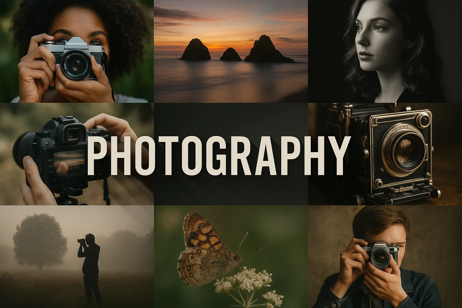 Photography collage showing several visual interpretations of the style.