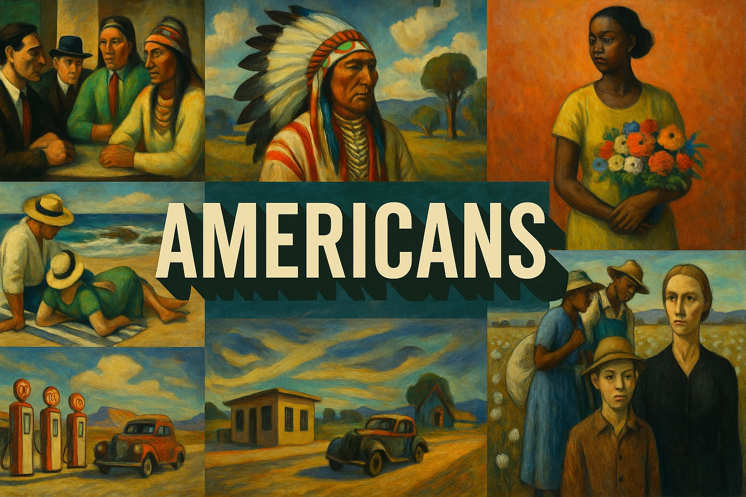 Americans collage showing several visual interpretations of the style.
