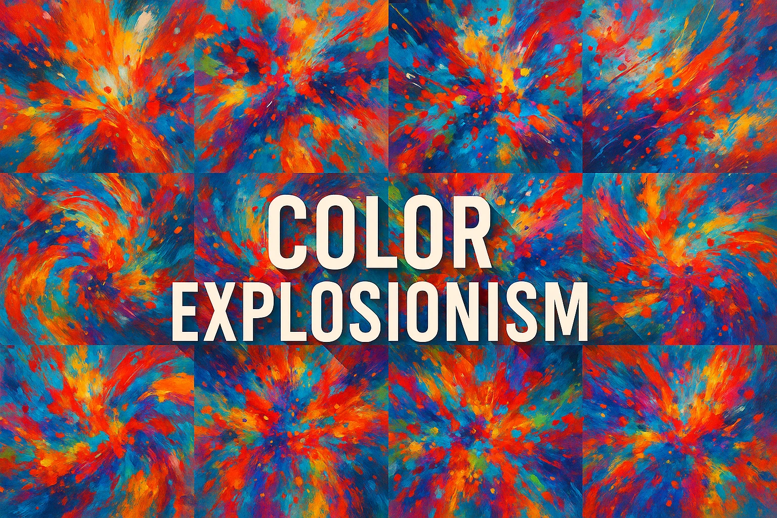 Color Explosionism collage showing several visual interpretations of the style.