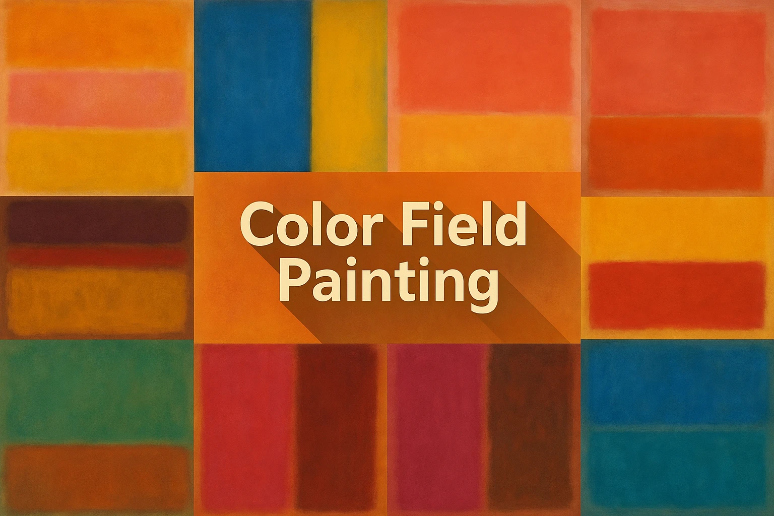 Color Field Painting collage showing several visual interpretations of the style.