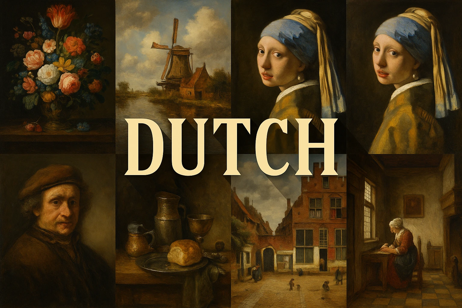 Dutch collage showing several visual interpretations of the style.