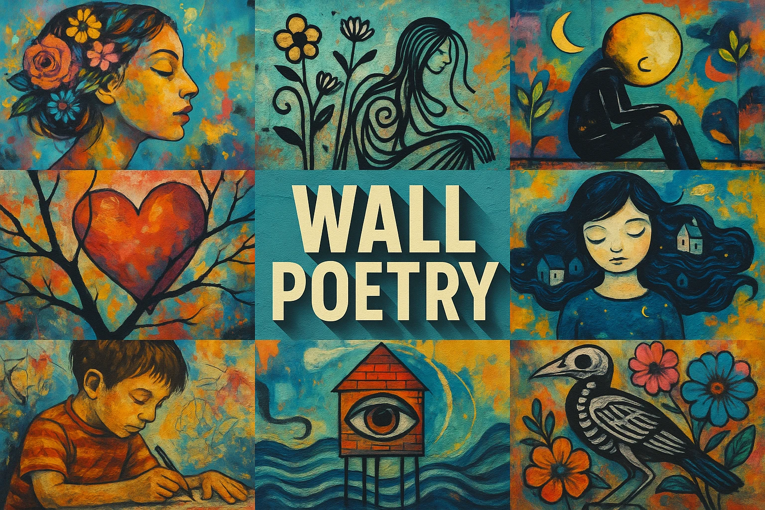 Wall Poetry collage showing several visual interpretations of the style.