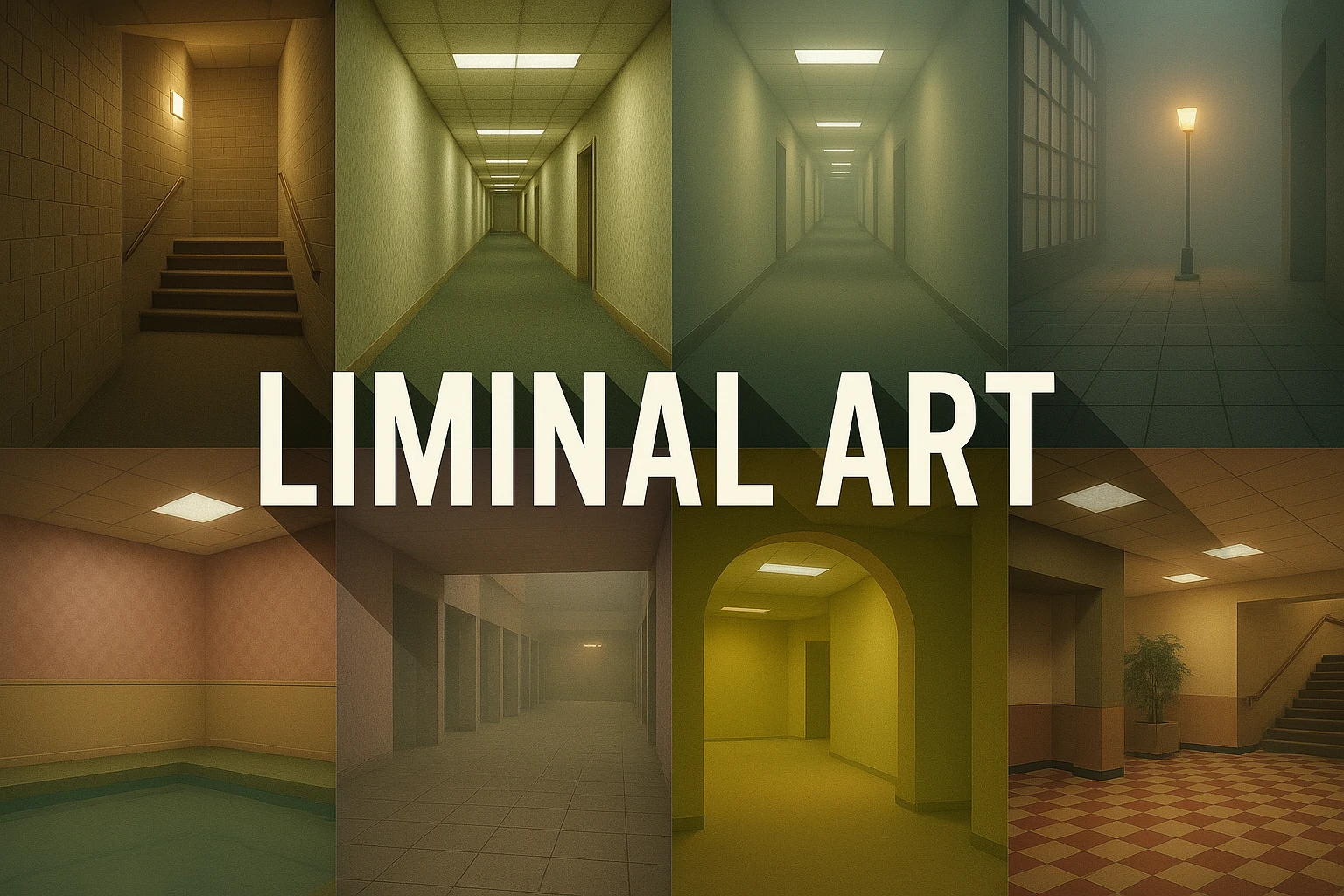 Liminal Art collage showing several visual interpretations of the style.
