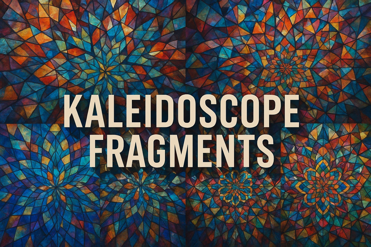 Kaleidoscope Fragments collage showing several visual interpretations of the style.