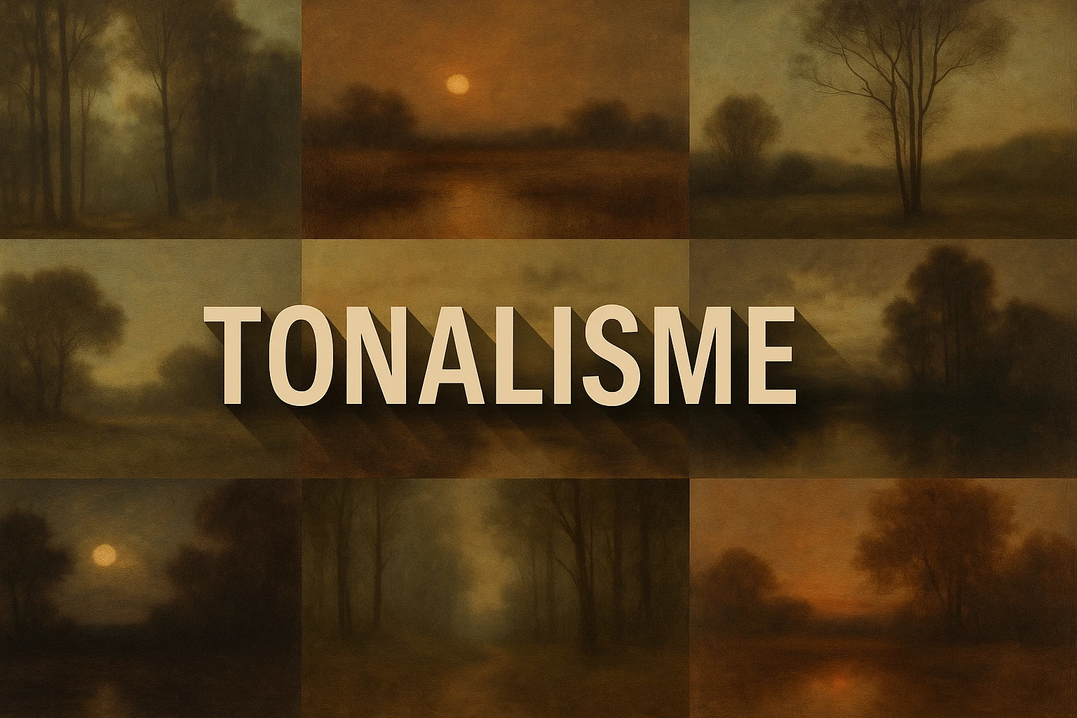 Tonalisme collage showing several visual interpretations of the style.