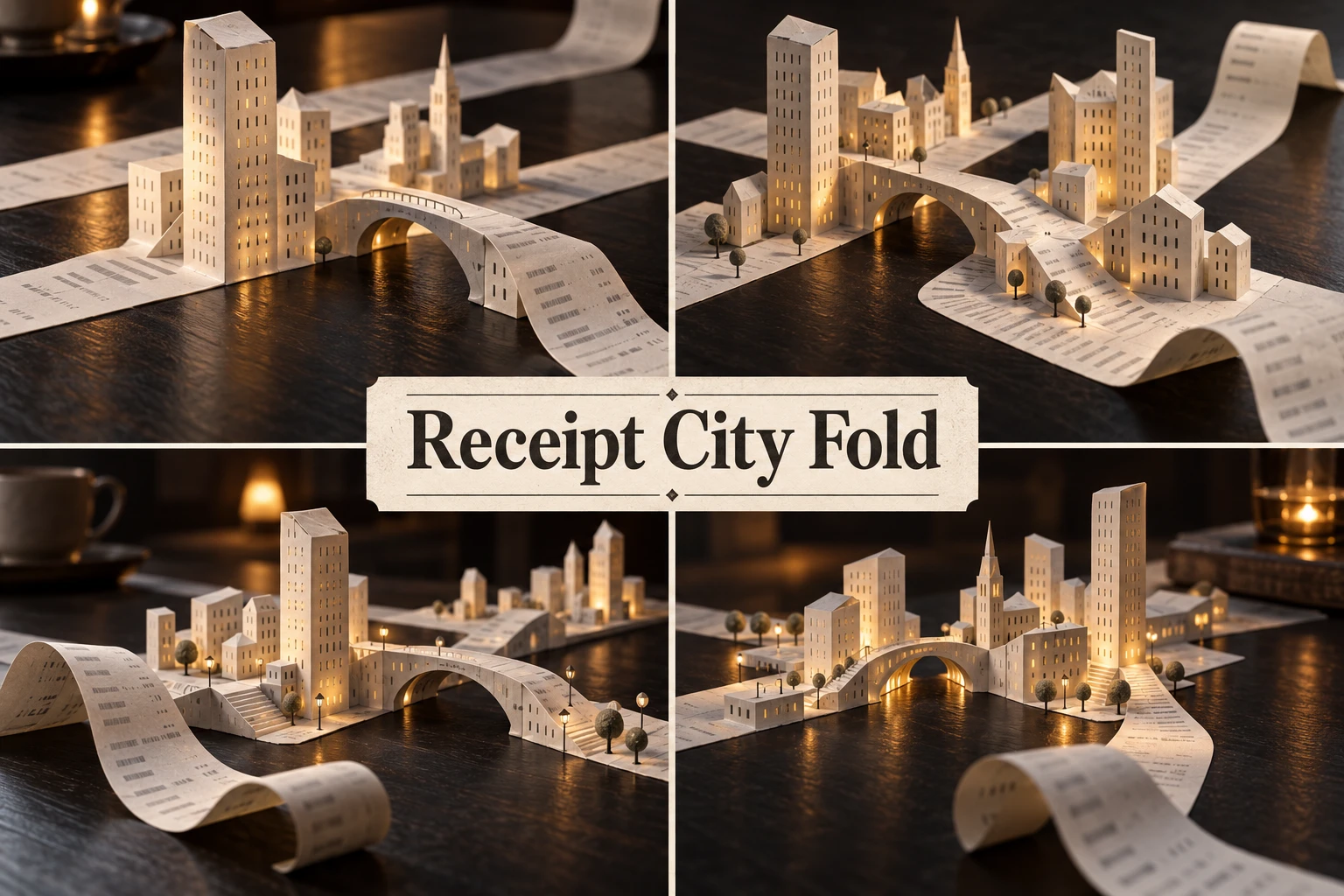 Receipt City Fold collage showing several visual interpretations.