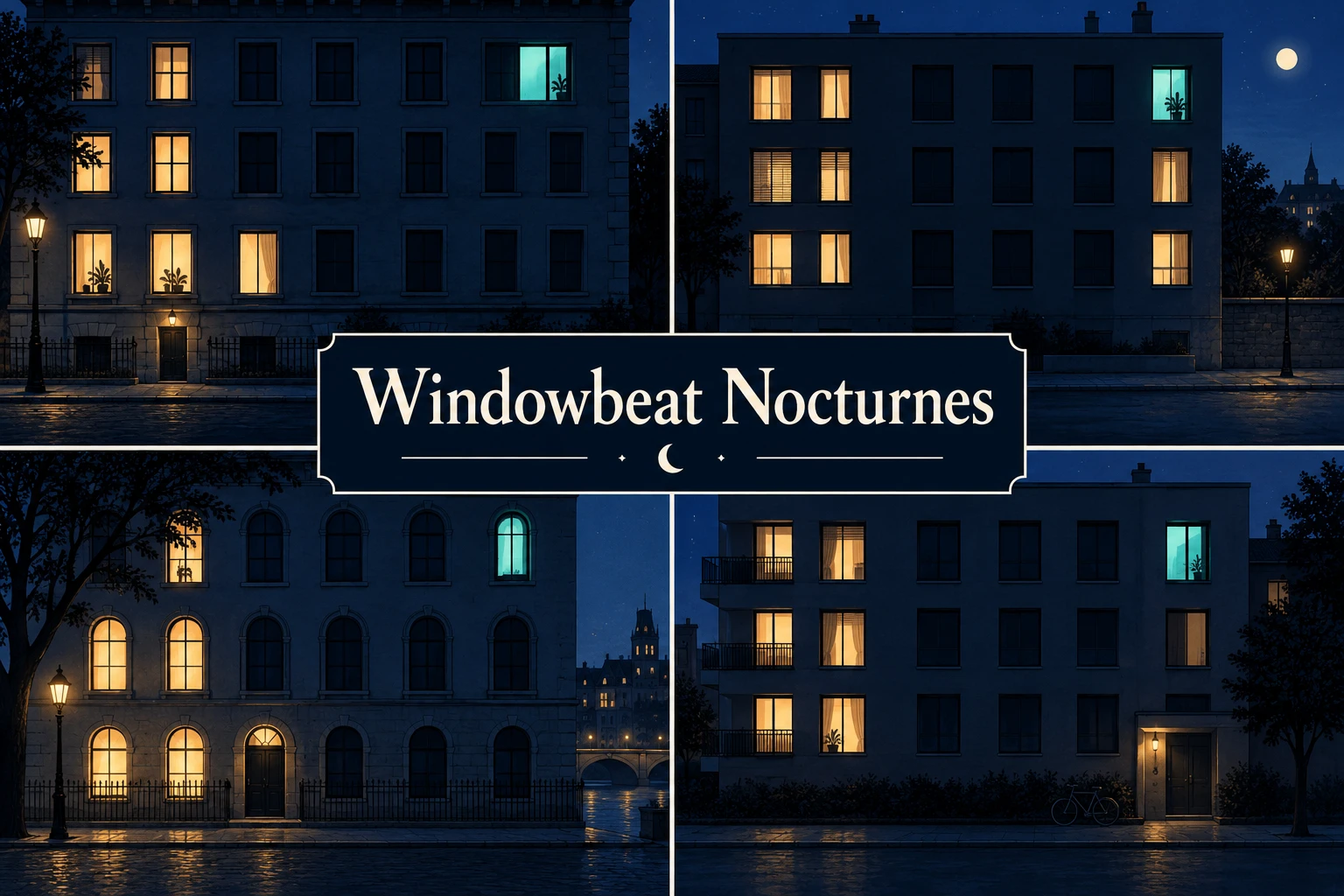 Windowbeat Nocturnes collage showing several visual interpretations.
