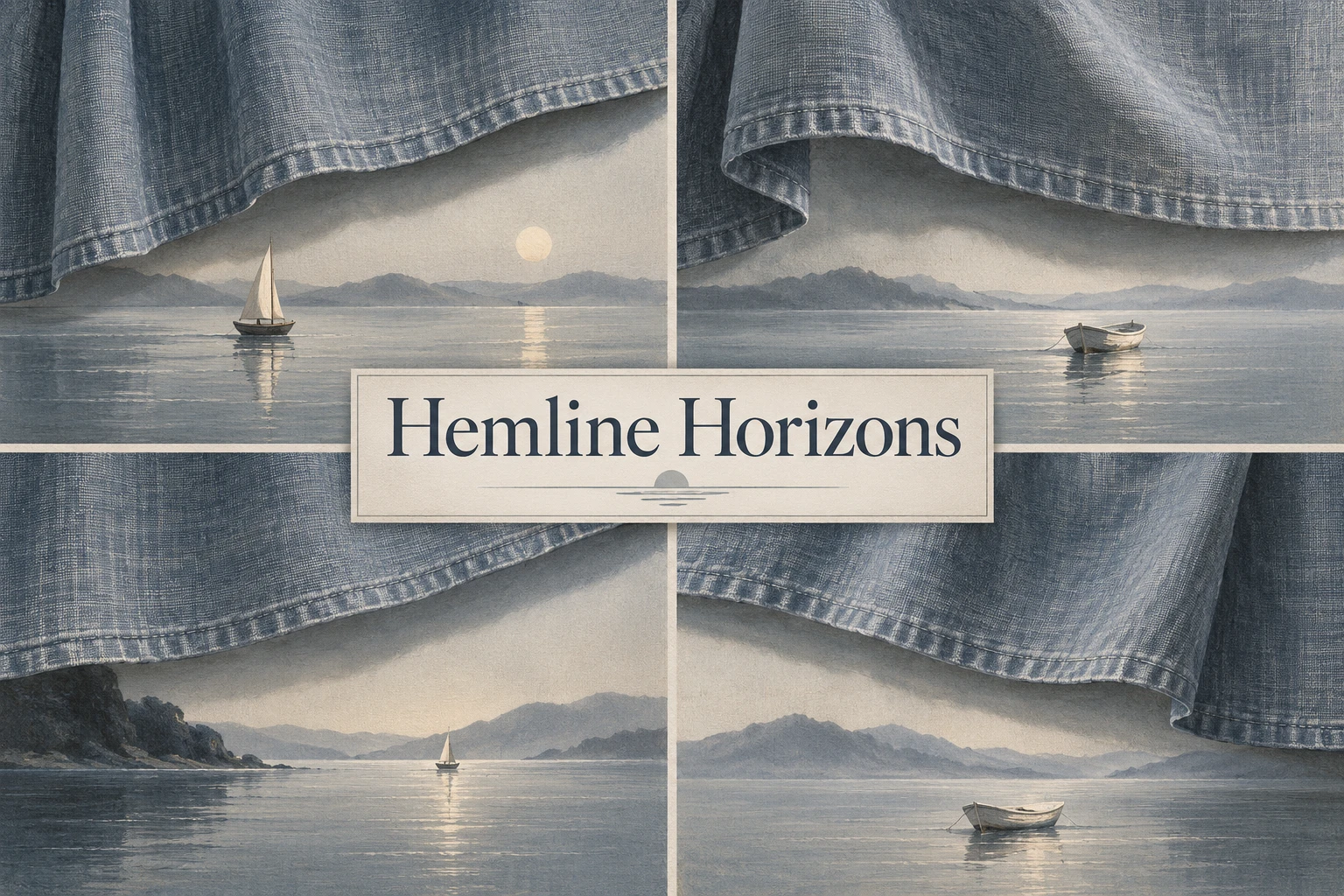 Hemline Horizons collage showing several visual interpretations.