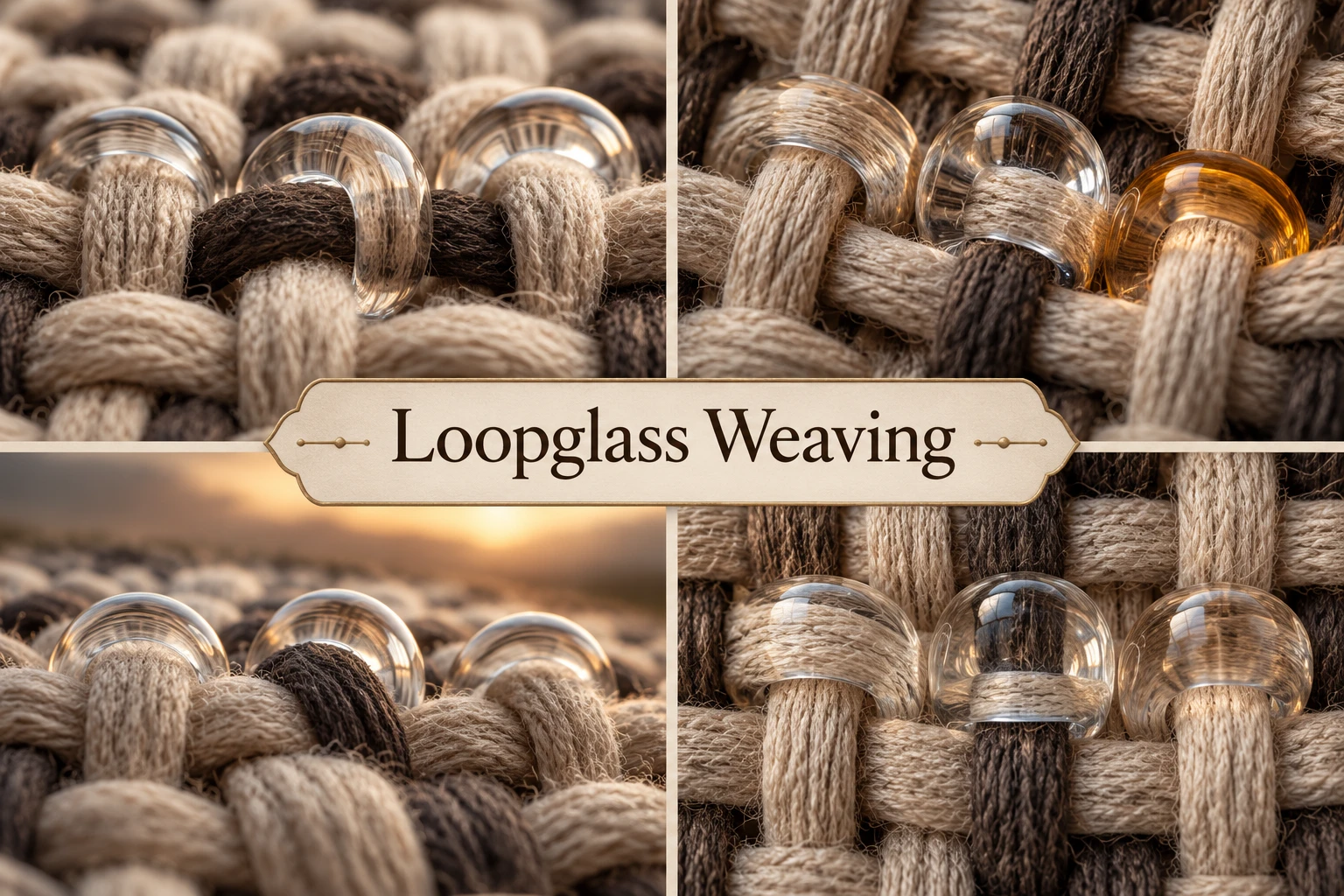 Loopglass Weaving collage showing several visual interpretations.