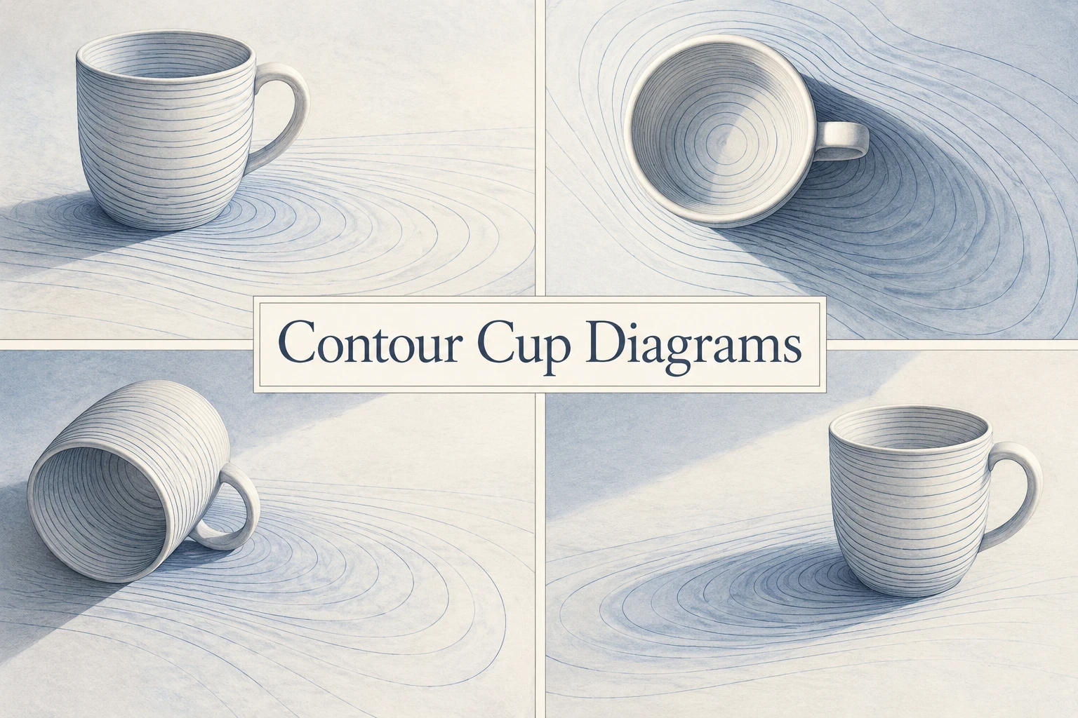 Contour Cup Diagrams collage showing several visual interpretations of the style.