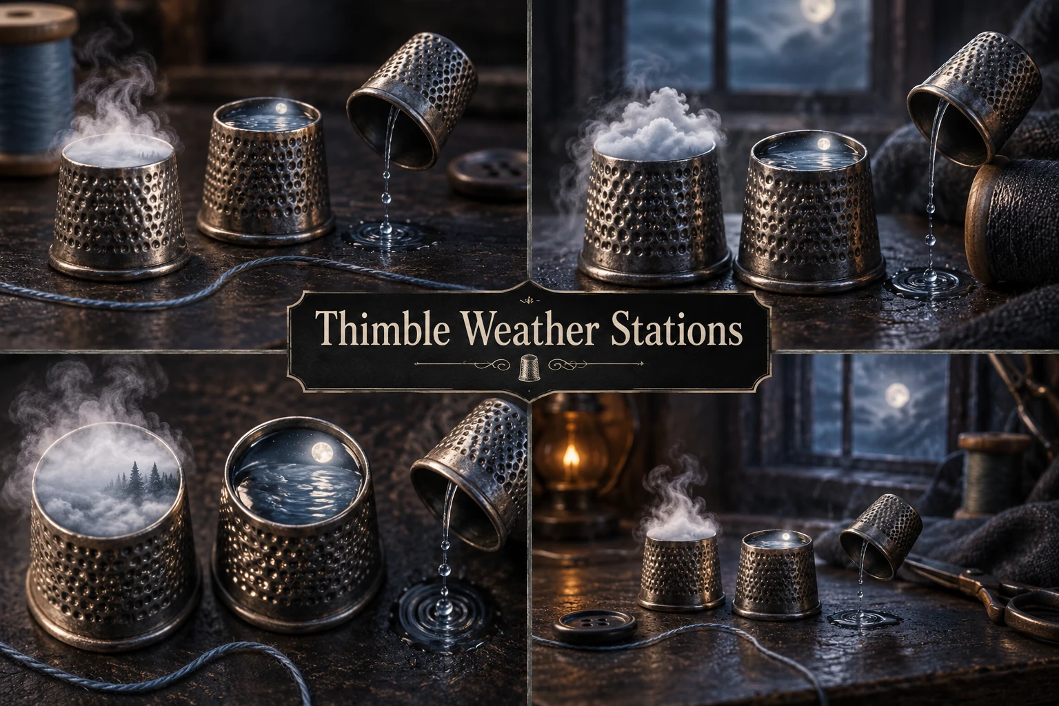 Thimble Weather Stations collage showing several visual interpretations.