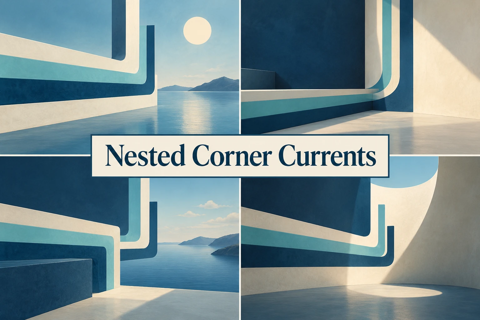 Nested Corner Currents collage showing several visual interpretations.