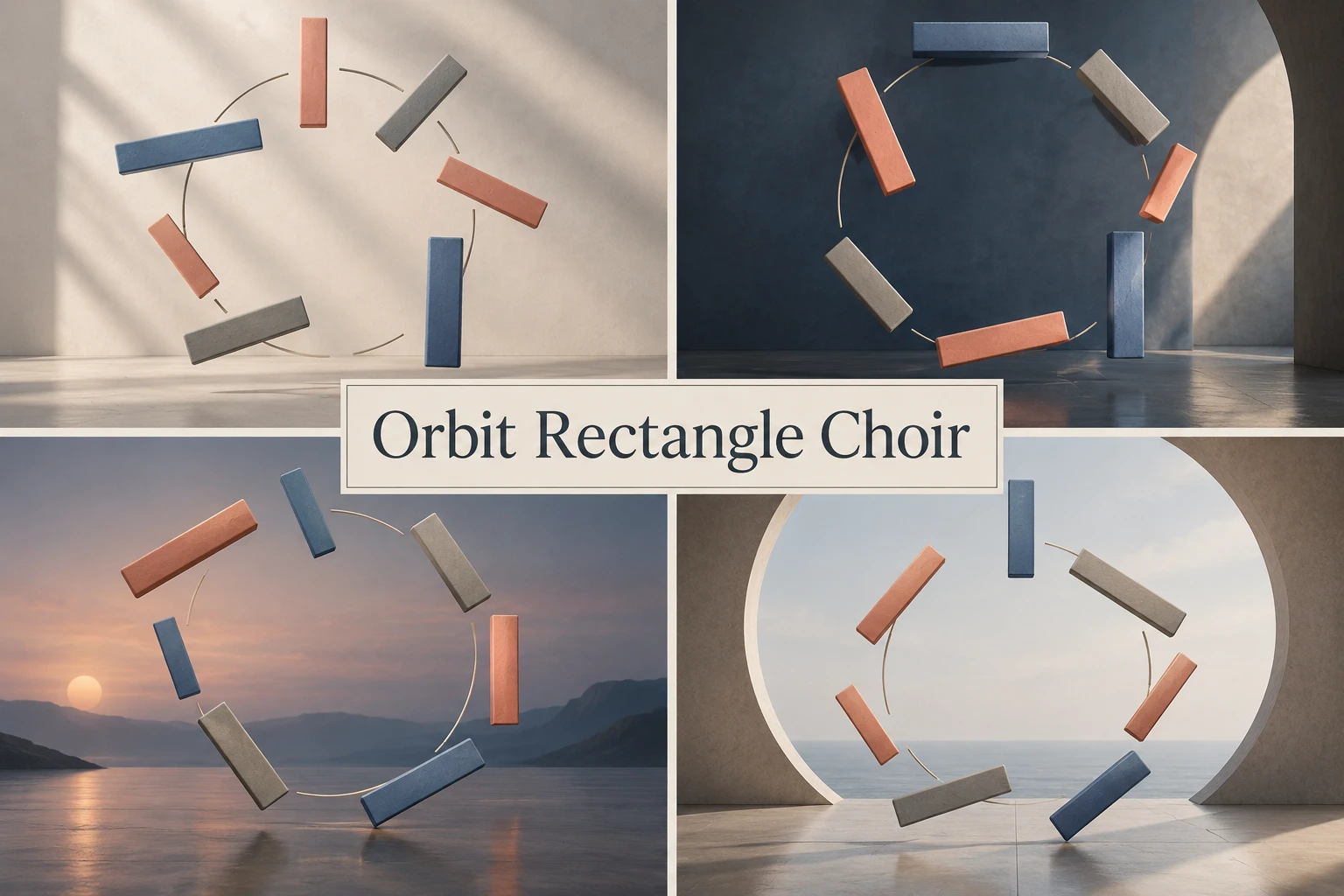 Orbit Rectangle Choir collage showing several visual interpretations.
