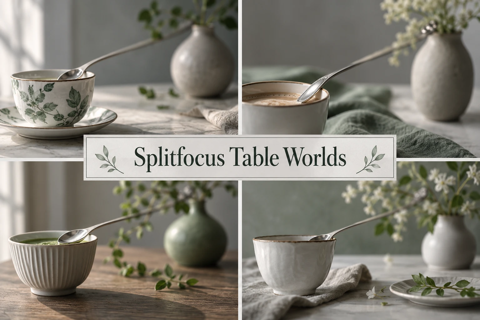 Splitfocus Table Worlds collage showing several visual interpretations.