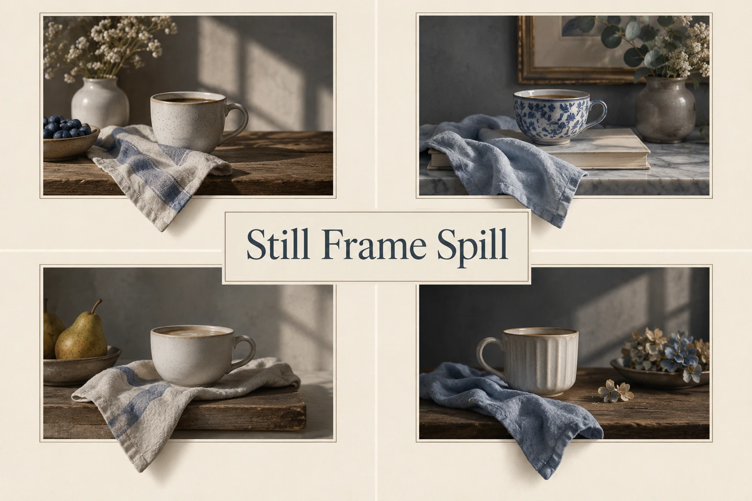Still Frame Spill collage showing several visual interpretations.