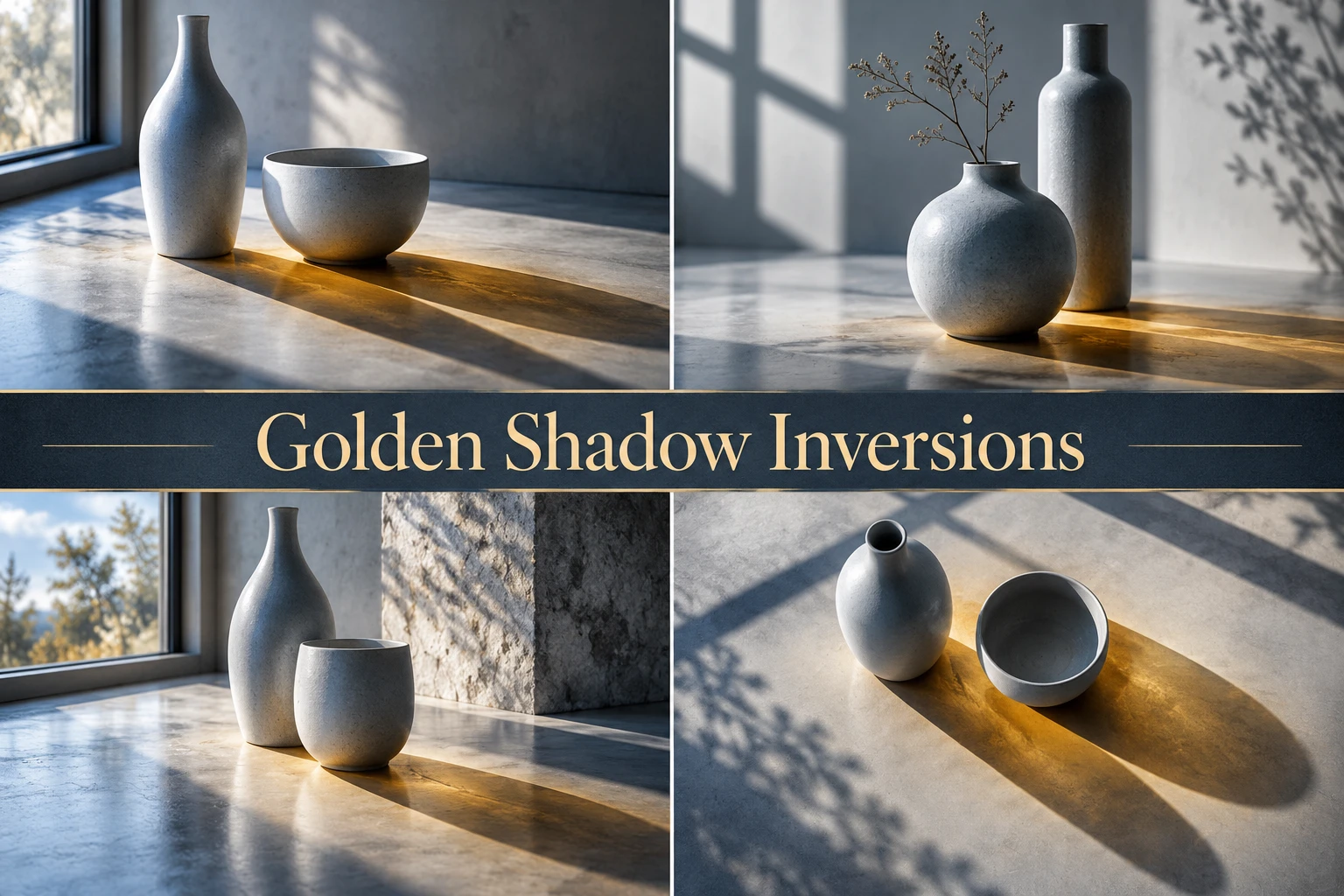 Golden Shadow Inversions collage showing several visual interpretations.