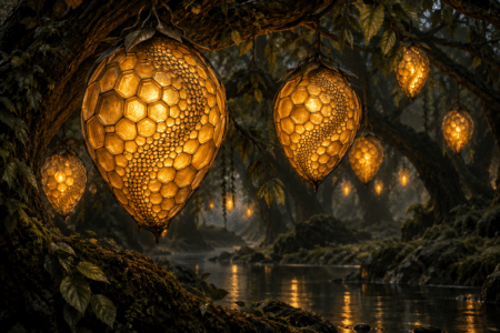 Geodesic Honey Lanterns