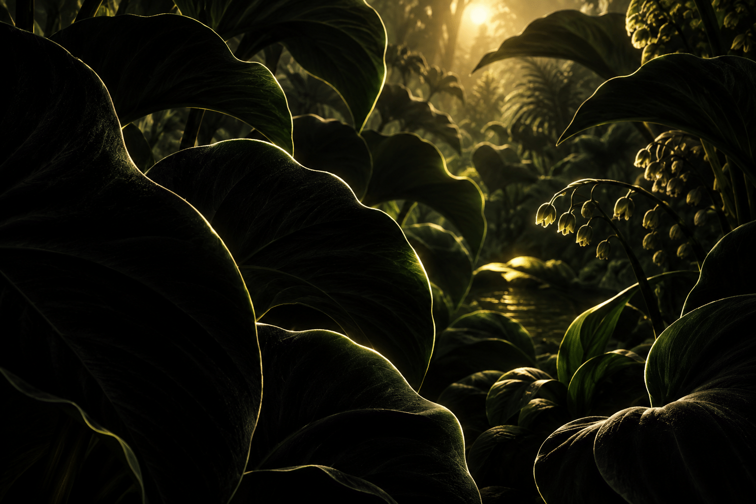 Occlusion Velvet Gardens: a dense velvet garden under a single grazing light.