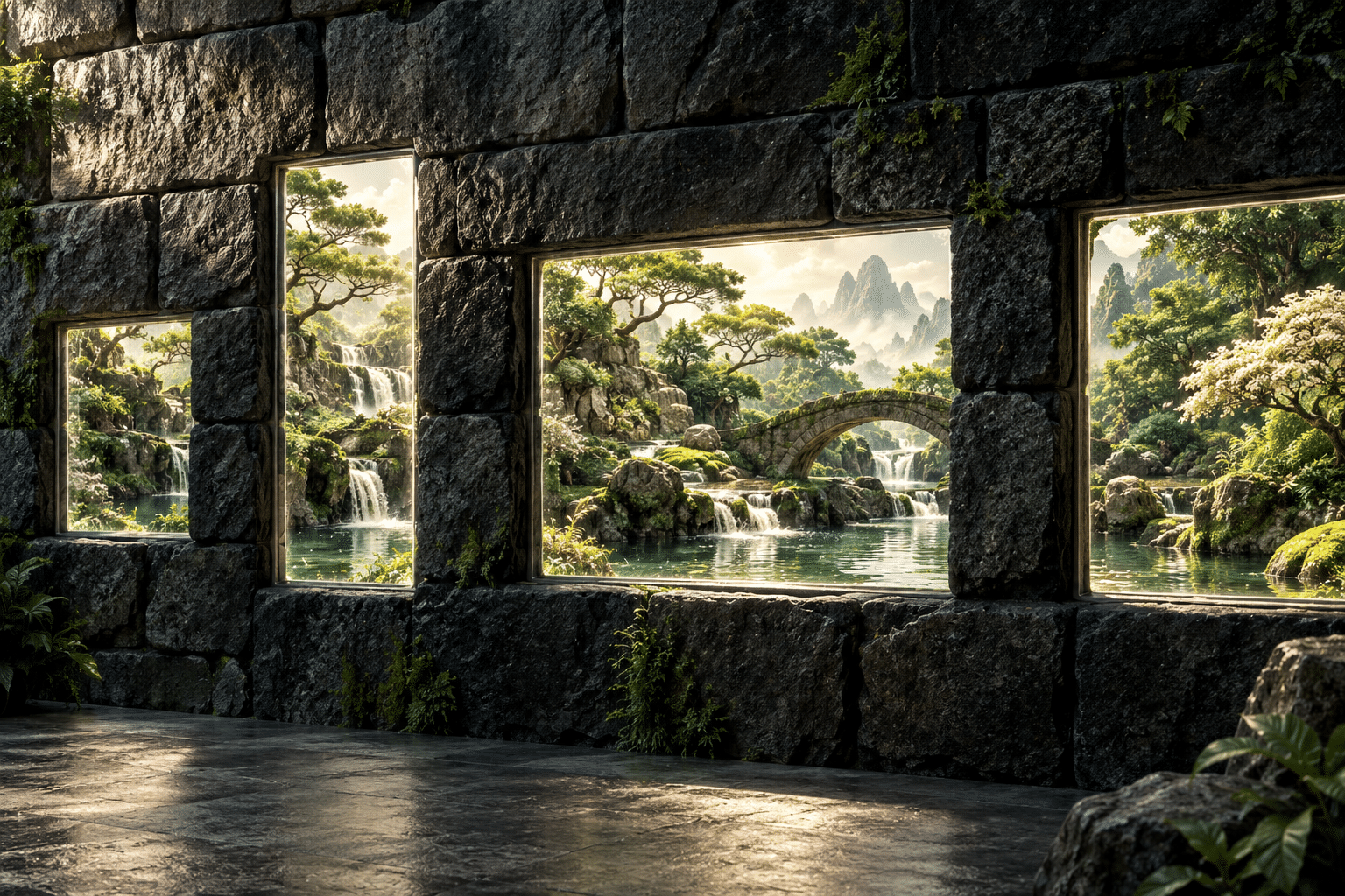 Mixed Reality Stone Windows