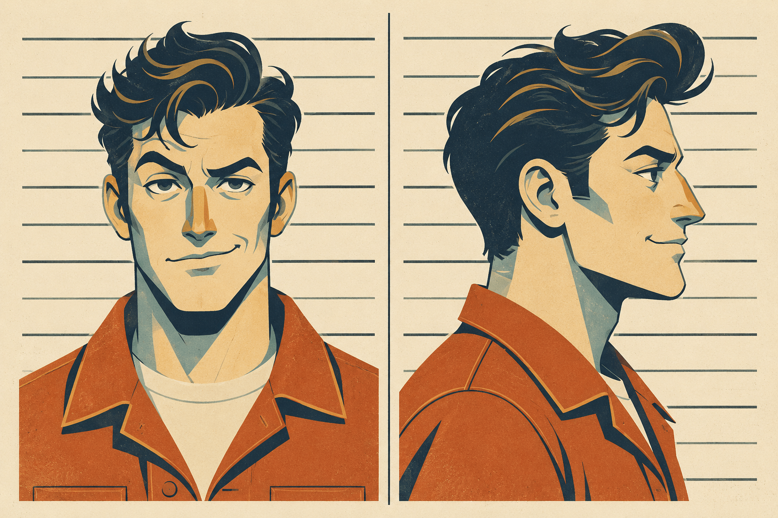 Retro Vector Illustration Mugshot