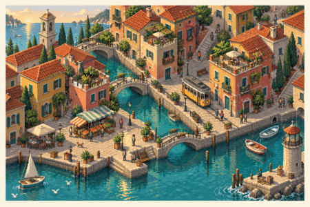 Pixelated Isometric Droneshot