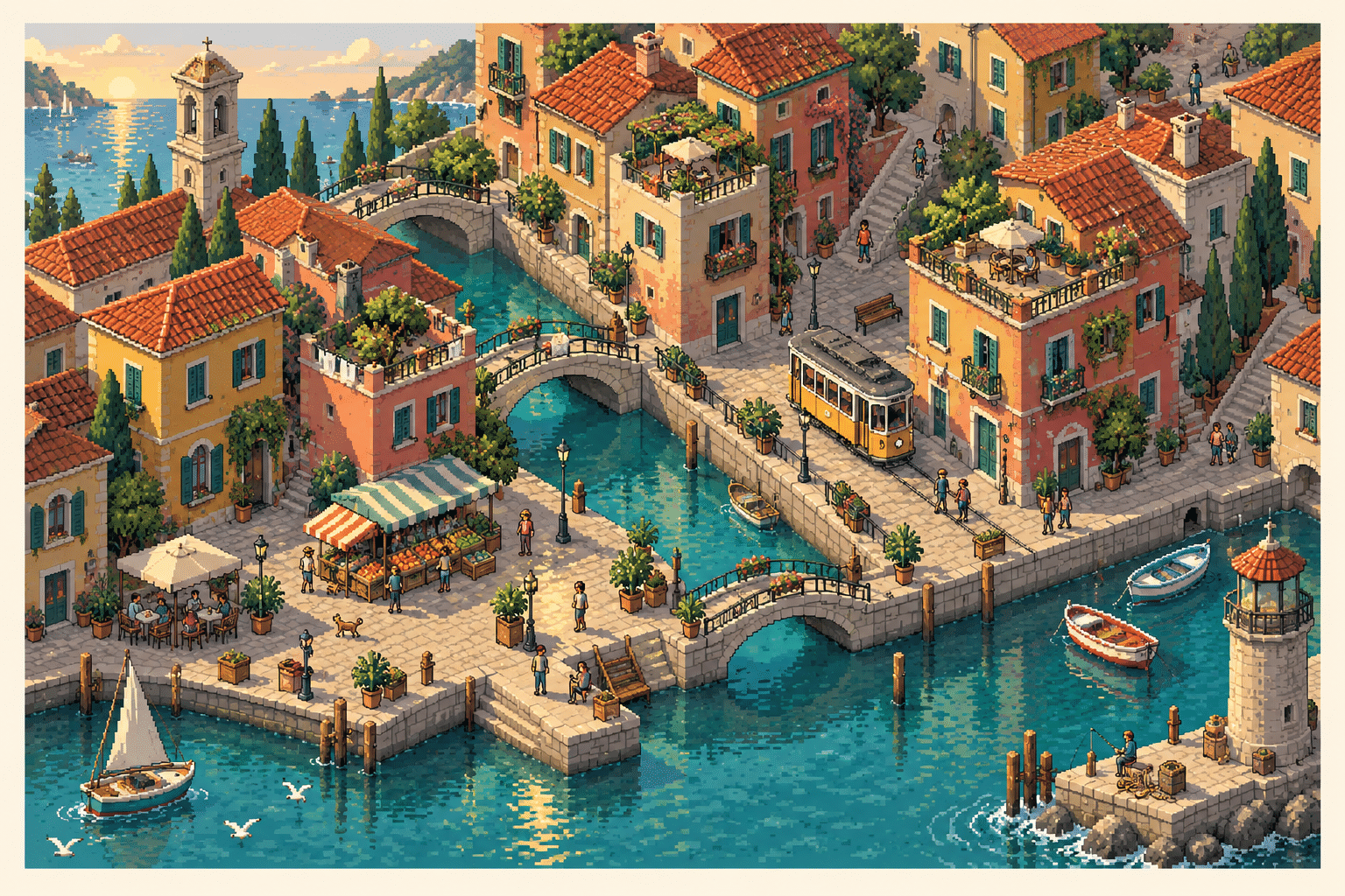 Pixelated Isometric Droneshot
