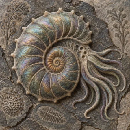 Iridescent Felt Fossils