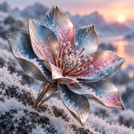Snow-Dyed Metal Petals
