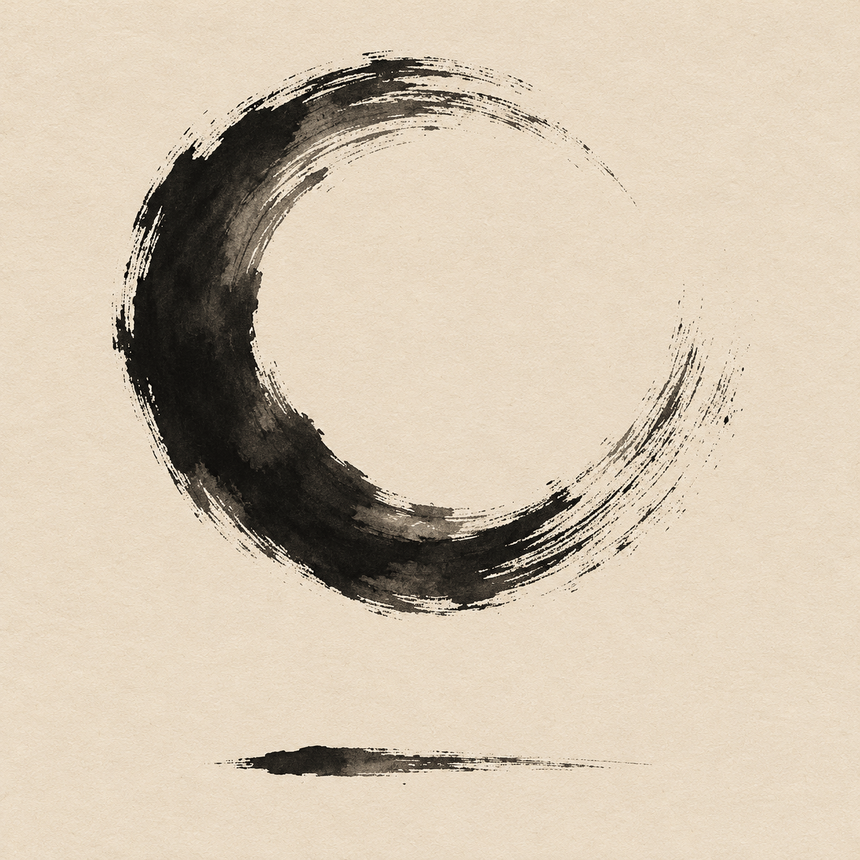 AI-generated open circular brush gesture with a separate horizontal response.