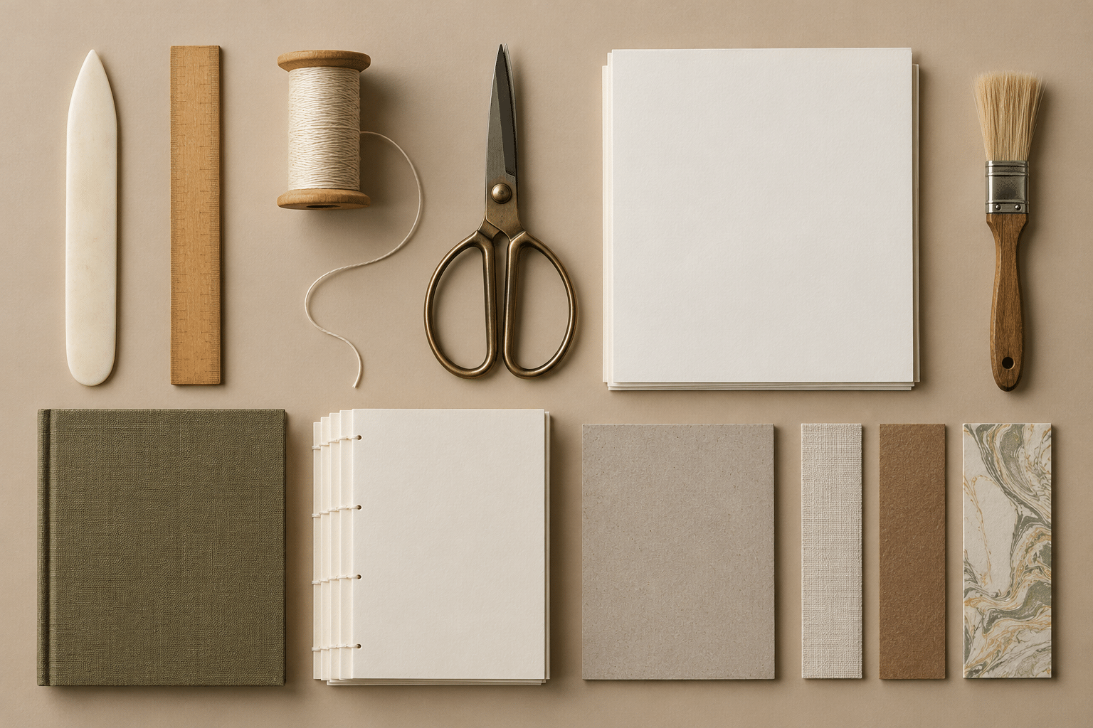 AI-generated bookbinding materials organized by parallel edges and deliberate gaps.
