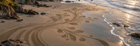 Beach Art: Drawing with Sand, Shoreline and Time